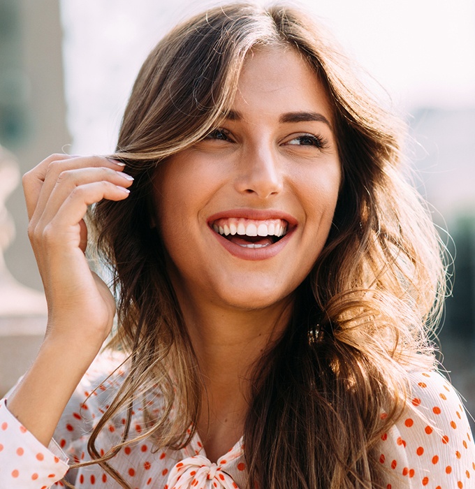 Woman's flawless smile after gum recontouring