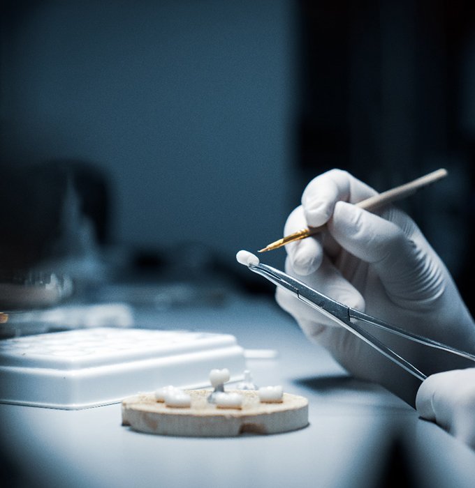 A dental crowns being made