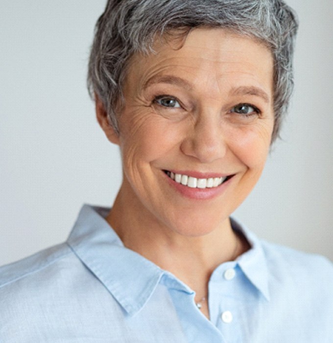 senior woman smiling brightly