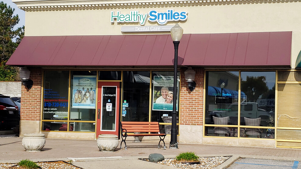 Outside view of Healthy Smiles Dental Care of Flint office building