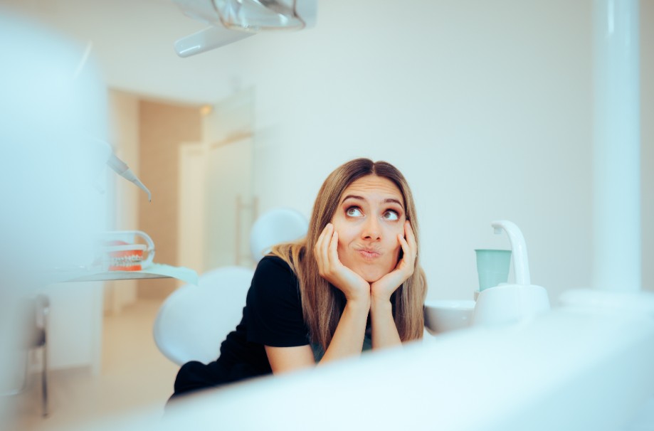 Dentist looking thoughtful